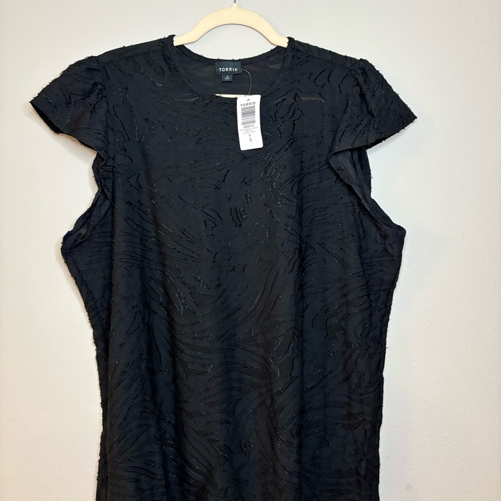 NEW Torrid Black Textured Blouse